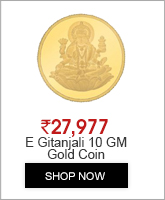 E Gitanjali 10 GM 24KT 995 Purity Laxmi Gold Coin BIS Hallmarked