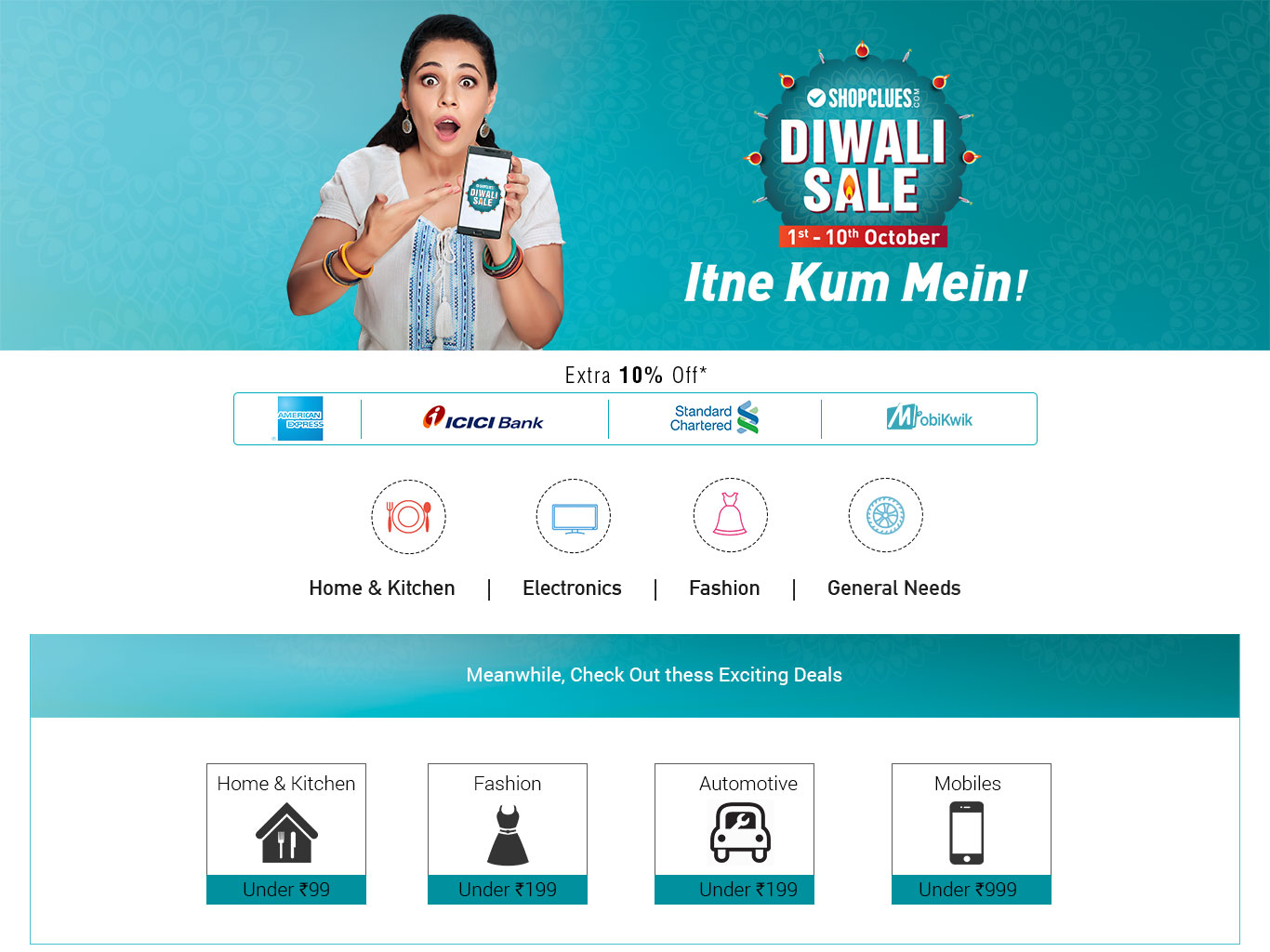 ShopClues Diwali Sale | 1st to 10th October, 2016 @ Shopclues – Others
