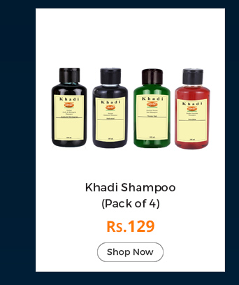 Khadi Dhamaka Offer - Herbal Shampoos - Shikakai, Satritha, Neem Sat, Amla Bringraj (pack of 4 Shampoos) 