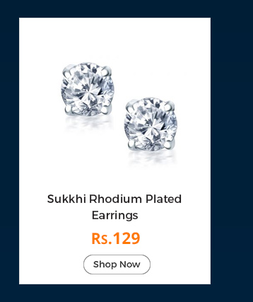 Sukkhi Excellent Rhodium Plated Solitaire Earring For Women 