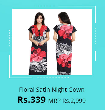 Floral Satin Night Gown