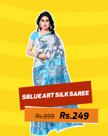 SBlue Art Silk Saree