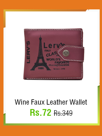 Wine Faux Leather Wallet