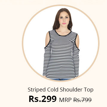 Striped Cold Shoulder Top