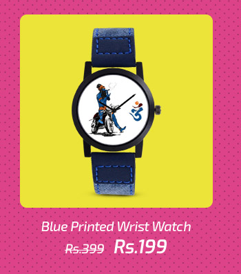 Blue Printed Wrist Watch