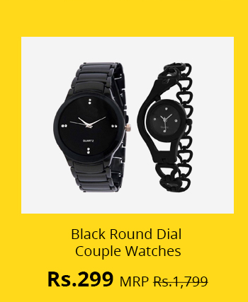 Black Round Dial Couple Watches