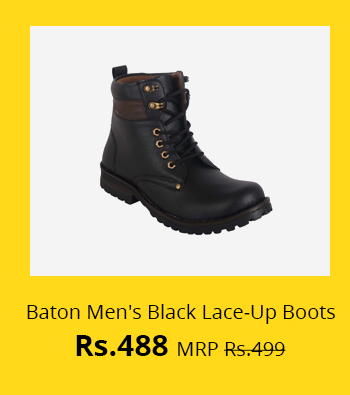 Baton Men's Black Lace-Up Boots