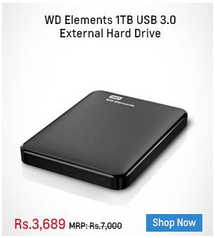 WD Elements 1TB USB 3.0 External Hard Drive
