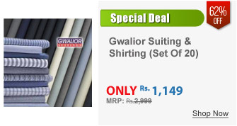 Gwalior Men's Suiting & Shirting Combo 10 Trouser 10 Shirt Fabric