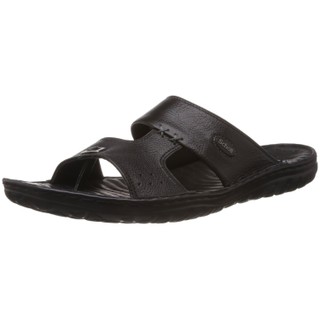 100% Original Dr.Scholl Men's Basic Mule Concealed Black Leather Sandals - 8 UK