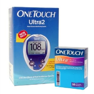Johnson Johnson OneTouch Ultra 2 Blood Glucose Monitor Glucometer Combo With 50 Strips Pack