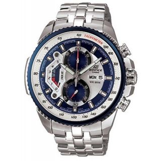 CASIO EDIFICE EF558D-2AV BLUE/WHITE DIAL SPORTS CHRONOGRAPH MENS WRIST WATCH
