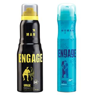 Engage Deo (Urge, Spell) Pack Of 2- 165ml Each(women And Men)