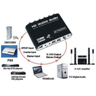 5.1 Audio Gear Dolby Digital Sound Decoder.RCA Output,DTS To Analog 5.1 Converter