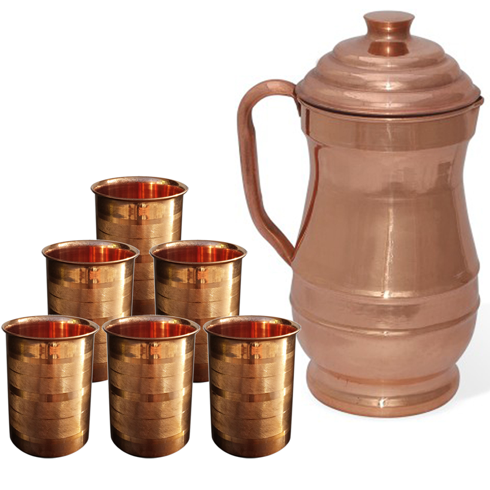 Buy Rime India Pure Copper Maharaja Water Jug With 6 Copper Luxury