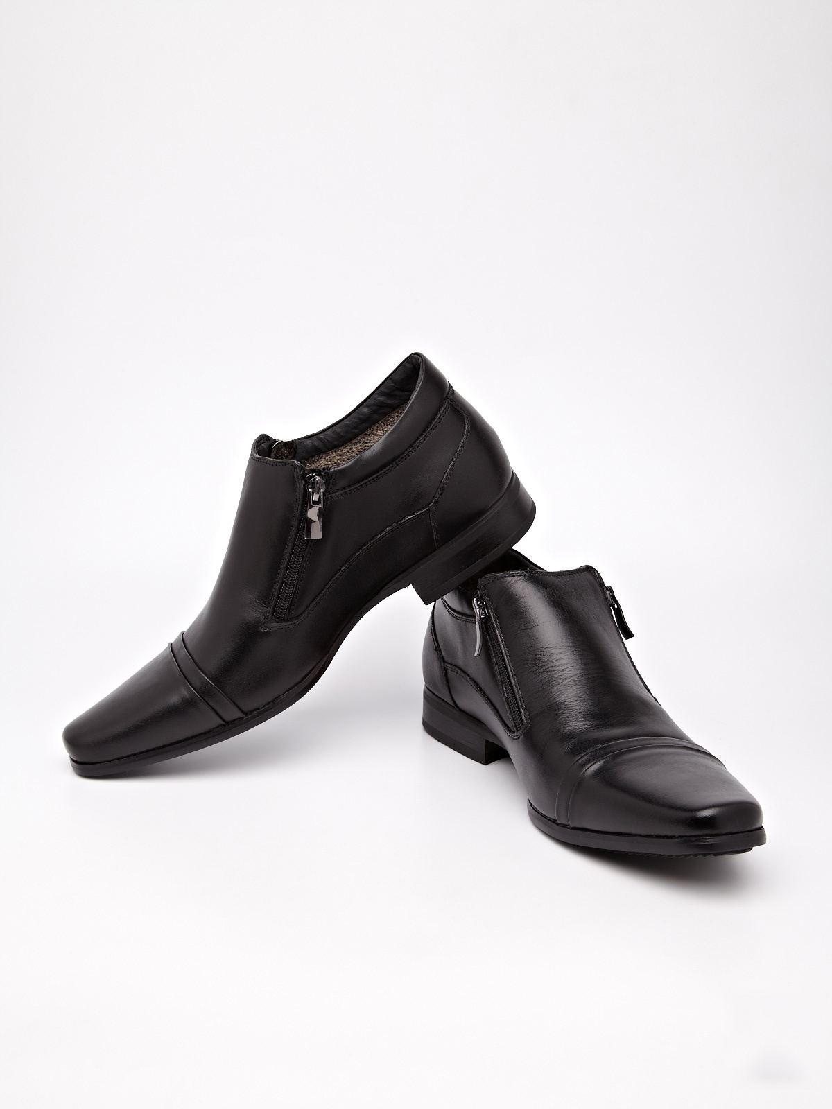 Cobblerz Leather Slip-ons With Zipper