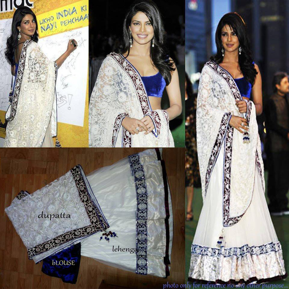 priyanka chopra blue lehenga