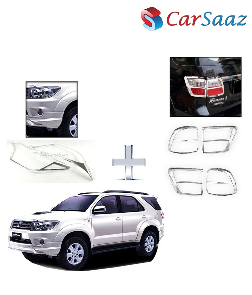 Buy Carsaaz Head Light Tail Light Molding Chrome Combo For Toyota