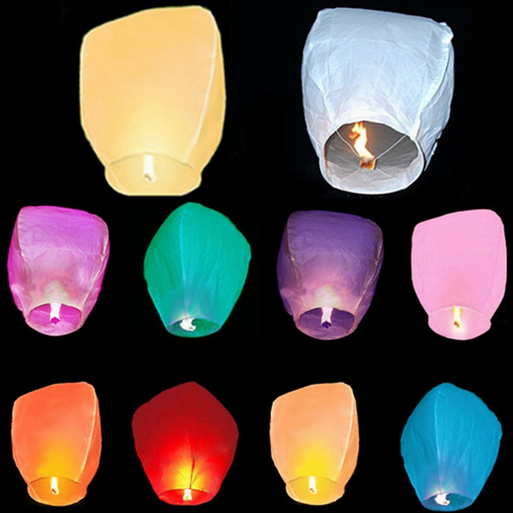 2 pcs Sky Lantern Fire Fly Kites Paper Hot Balloon Parachute Kandil Candle Diya In India