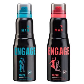 Engage Deo (Mate, Rush) Pack Of 2- 165ml Each ( For Men)