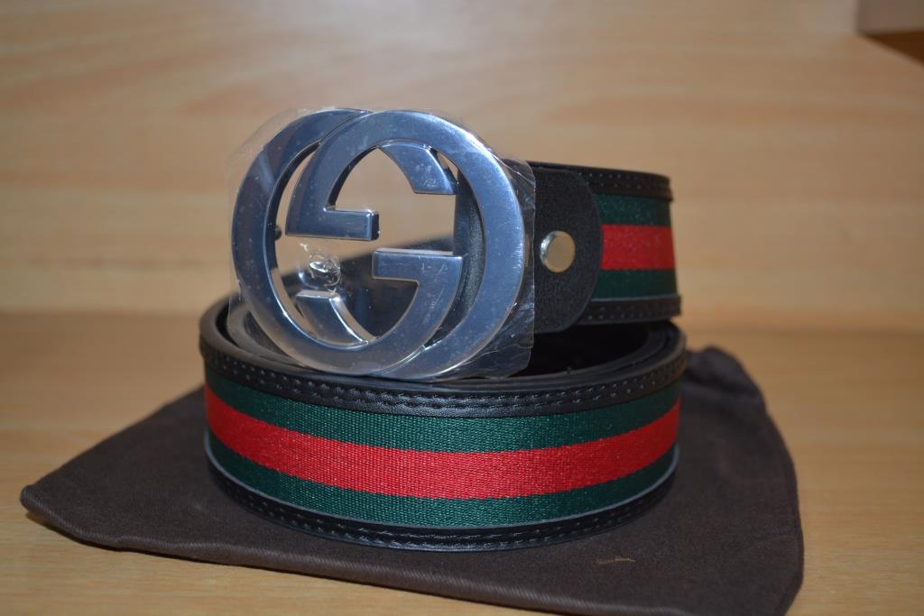 Shop Mens Belt Black Trim With Green And Red Online - Shopclues