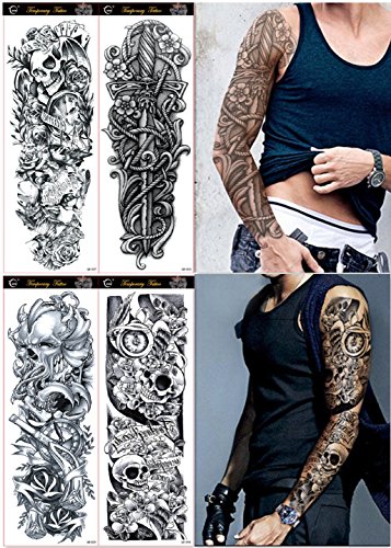 Buy DaLin 4 Sheets Extra Large Temporary Tattoos Full Arm Set 9