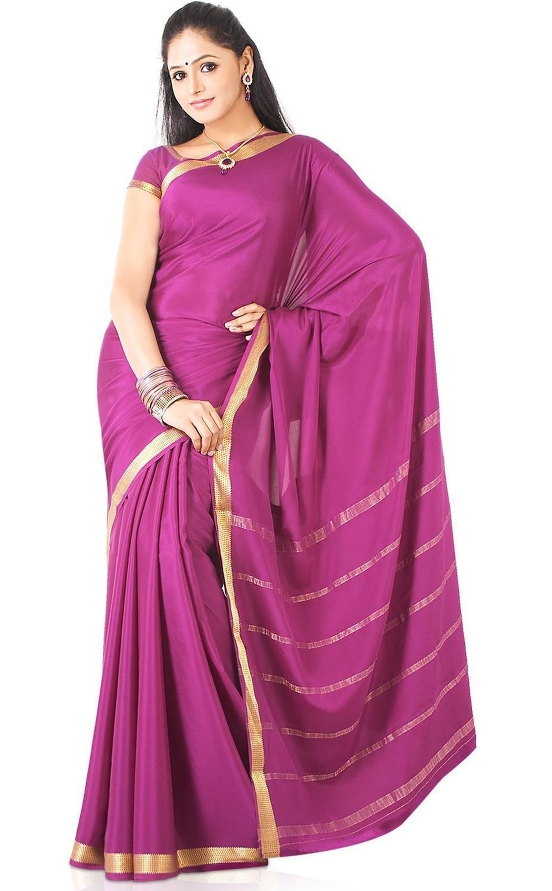 100 Pure Mysore Silk Ideal Pink Crepe Saree In India Shopclues Online