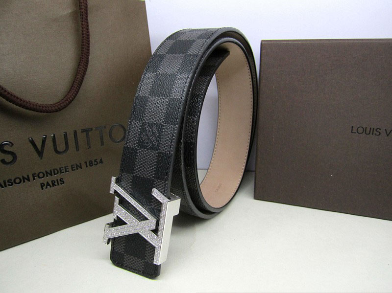 Online LOUIS VUITTON Initials High Quality Grey Black Belt Prices - Shopclues India