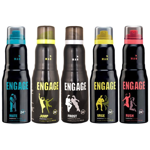 Engage Urge, Mate, Rush, Jump, Frost Deodorants 150ml Each (For Men) [ack Of 3