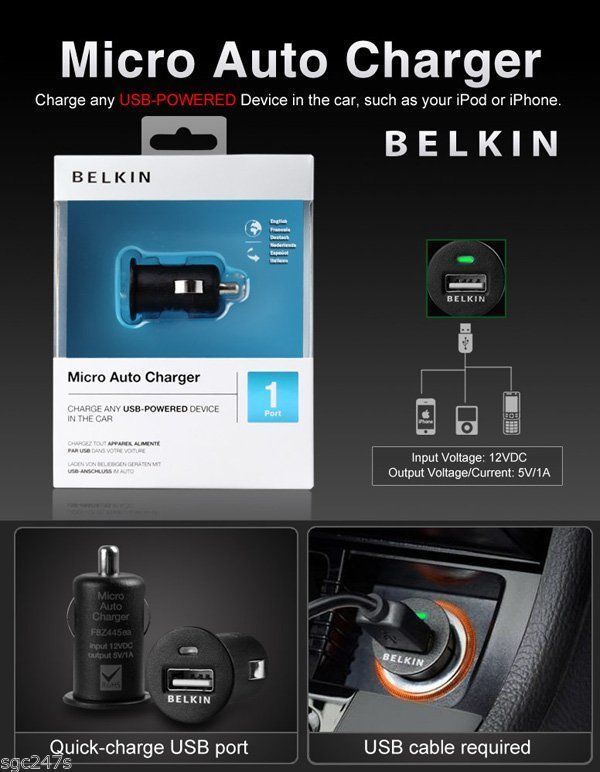 Belkin Micro Usb Car Mobile Charger For All Mobiles