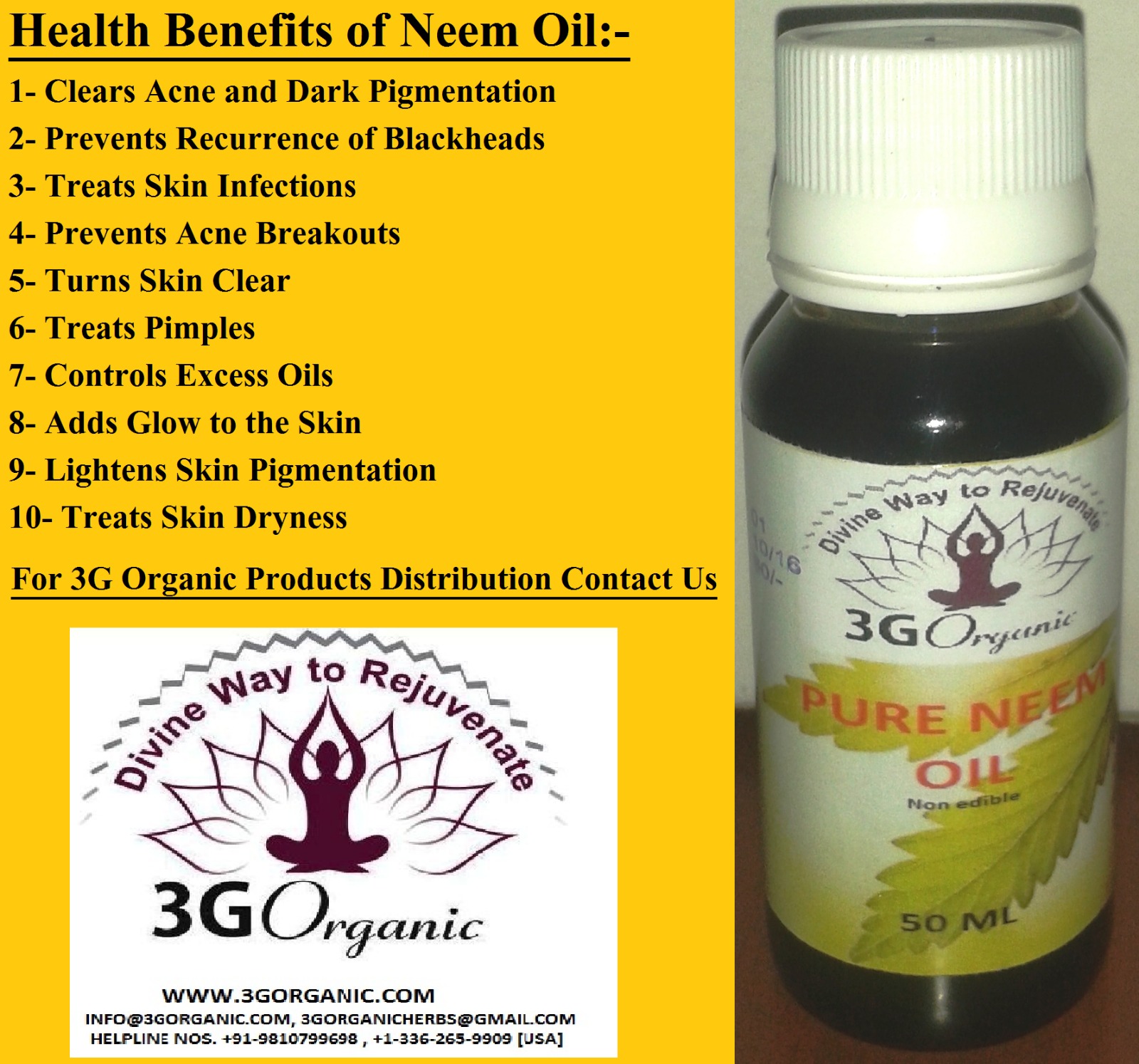 Buy Organic Pure Neem Oil By 3G Organic 50 Ml Online 55 From ShopClues