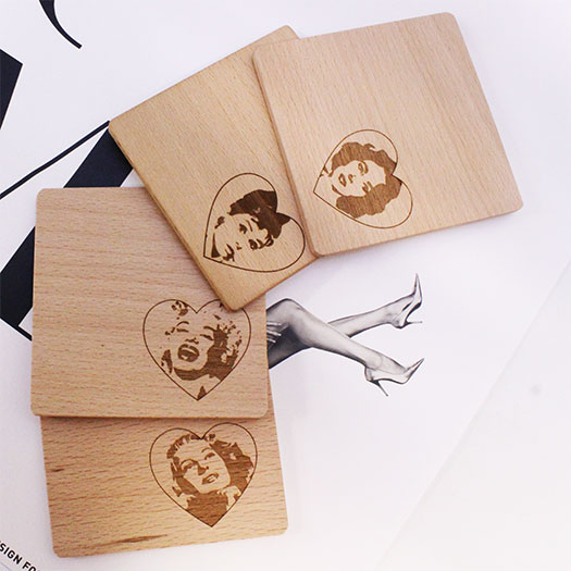 Sex Symbols Of Yore Wooden Coasters (Set Of 4)