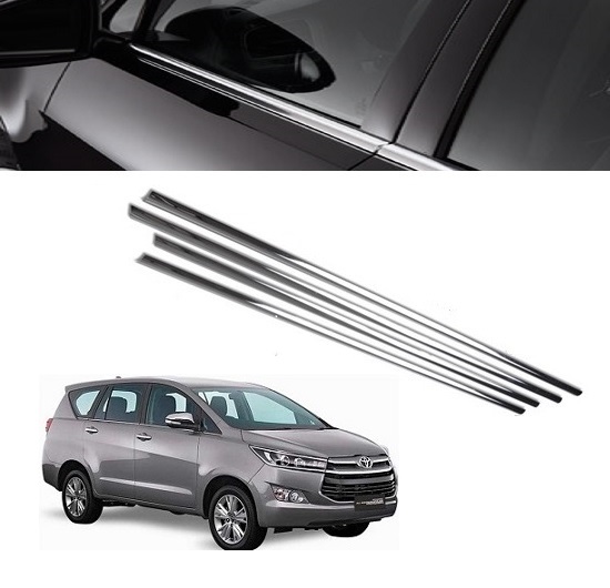 Buy Trigcars Toyota Innova Crysta Car Window Lower Garnish Chrome