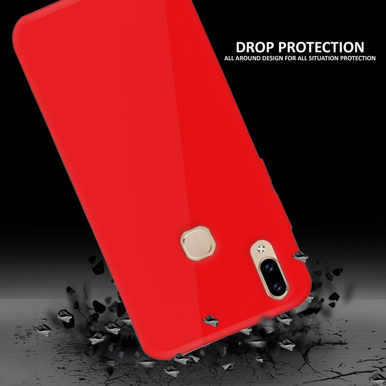 Buy Vivo V9 Back Cover Rubberised Matte Soft Silicone TPU Flexible Red