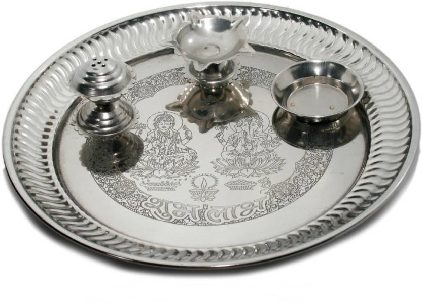 Buy Stainless Steel Pooja Thali Steel Aarti Puja Thali Set Online