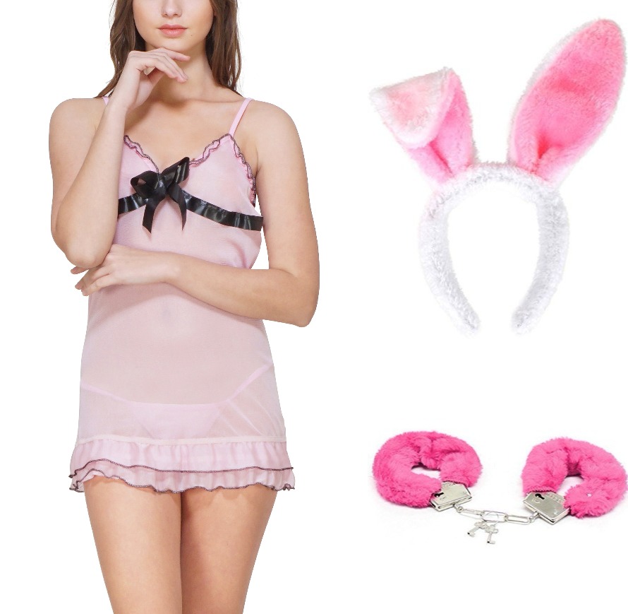 Buy Women Hot Sexy Lingerie Mini Babydoll Sleepwear Dress Pink Colour