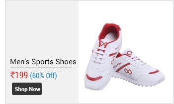Pure Play Men's White and Red Sports Shoes  