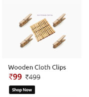 Wooden Cloth Clips - Set of 24  