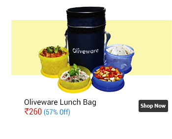 Oliveware Smart Lunch Bag With 2 Big And 2 Small Containers  