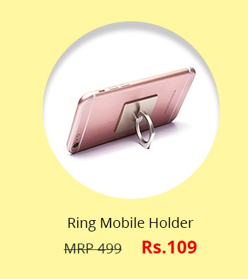 360 Rotate Metal Finger Ring Mobile Holder for Smartphones - Mobile Phone Holder -1 pc (Assorted Colors)