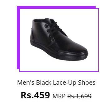 Men's Black Lace-Up Formal Shoes