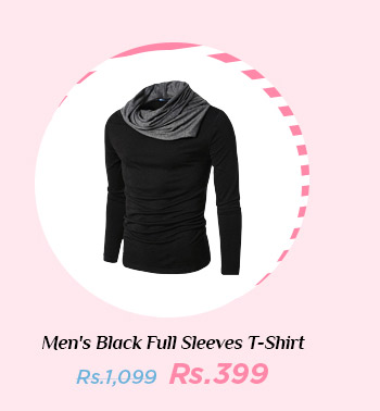 Men's Black Full Sleeves T-Shirt