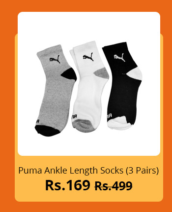 Puma Unisex Ankle Length Socks - 3 Pairs Puma Unisex Ankle Length Socks - 3 Pairs