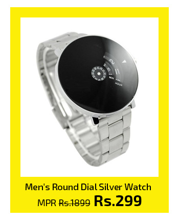 Men's Round Dial Silver Watch 
