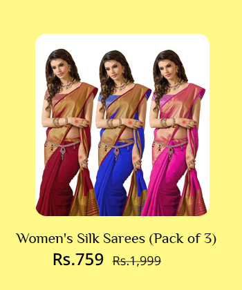  Indian Beauty Women's Tussar Silk Bollywood Deigner Saree With (Pack of 3) Sarees 