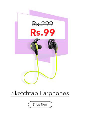  Sketchfab High Bass Best Sound In-Ear Earphone Without Mic Compatible With All 3.5mm jack - Multi Color 