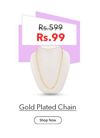  Beadworks Gold Plated Chain for Women (Chain-03) 