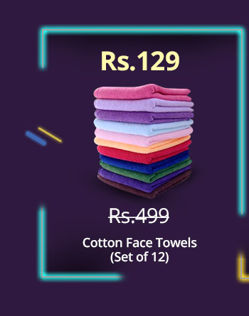 Cotton Face Towels (Set of 12)