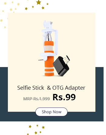  Combo of Mini Selfie Stick Otg Adapter 