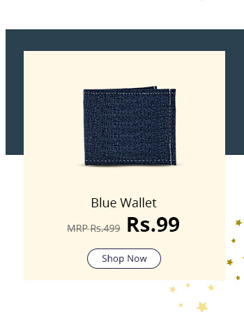  S Redish Blue Denim Wallet 